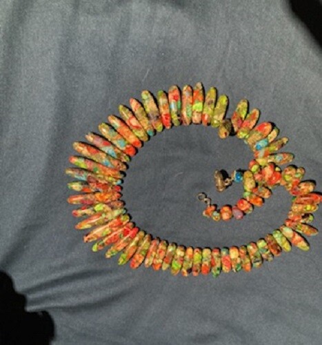SEASEDIMENT MULTICOLOR JASPER GEMSTONE NECKLACE 36" PENDANT GEMSTONES STONES HOT - Picture 1 of 4