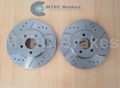 Ford Mondeo ST ST220 mk3 00-07 Front Brake Discs Drilled Grooved 