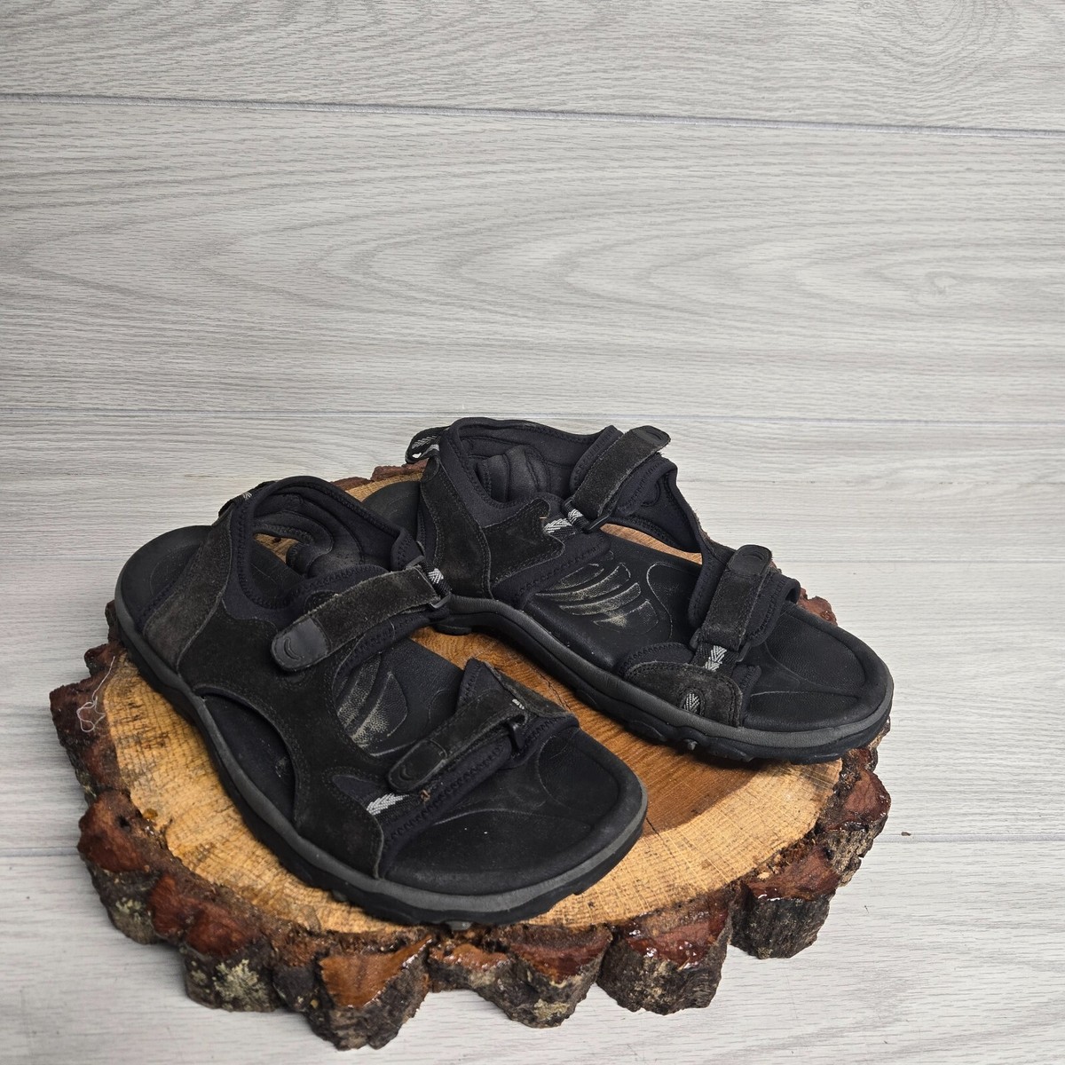Lands\' End Men\'s Black and Beige Strappy Outdoor Sandals lands end sandals products for sale | eBay main image 3