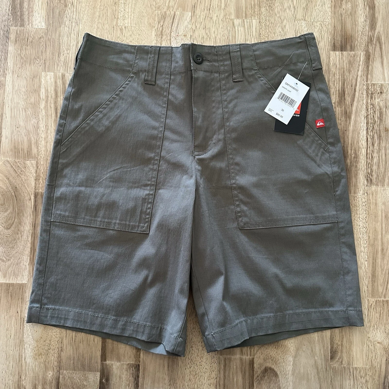 Quiksilver Chino Shorts 19" Stretch Olive Green Size 30 Everyday Amphibians