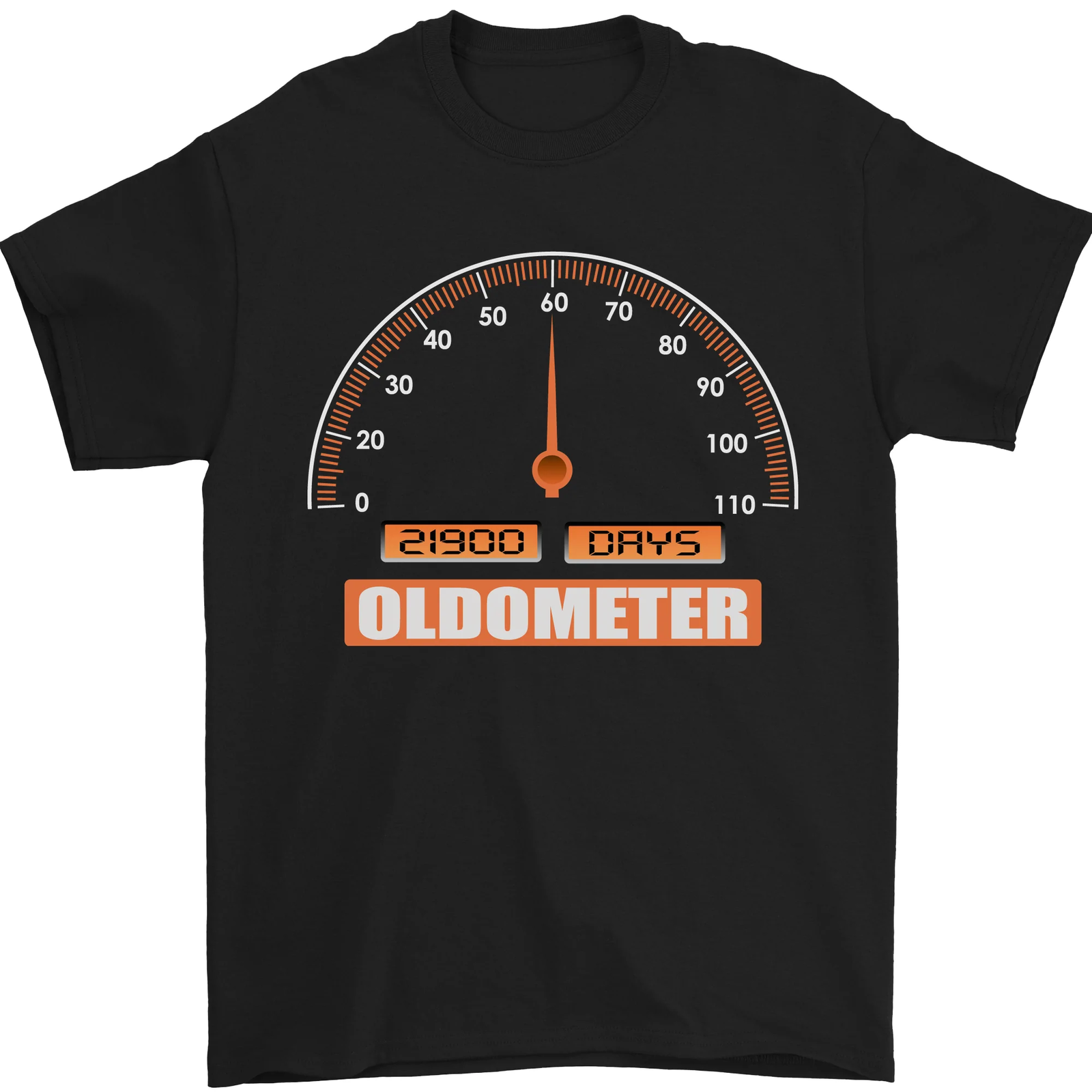 60th Birthday 60 Year Old Ageometer Funny Mens T-Shirt 100% Cotton