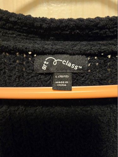 Art Class Girls Cardigan Sweater Knit Style, no buttons, Size L (10-12) - Picture 2 of 3