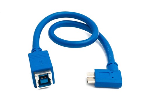 SYSTEM-S USB 3.0 Cable 30 CM Type B Socket To Micro B Plug Left Angled Angle