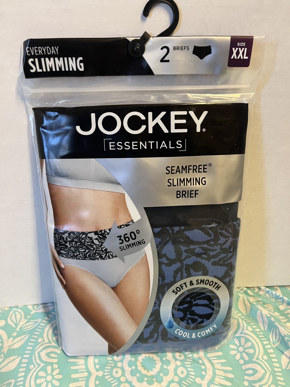 size XXL Jockey Essentials Seamfree Slimming Brief 2pack blue black eBay