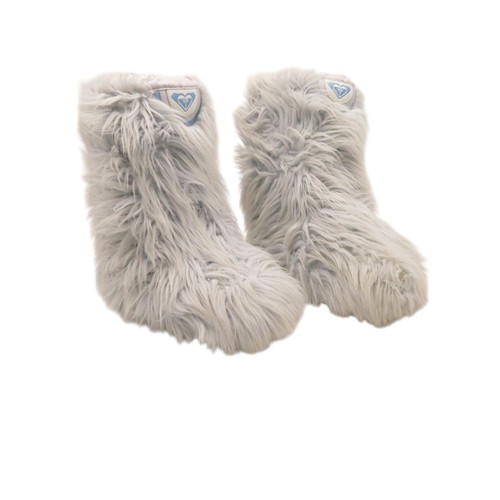 QUICKSILVER FAUX FUR YETI RAVE BOOTS EU 39 SIZE 6 Y2K 90S 00S ROXY WHITEBLUE - Picture 2 of 17