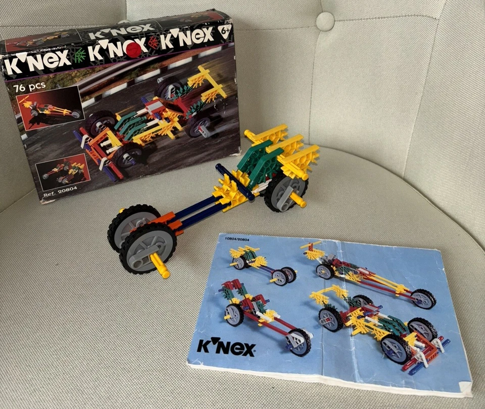 Vintage K’Nex Boxed Set 4 Vehicles with instructions complete 76 pieces 20804 - Image 3 of 4