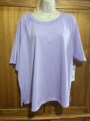 Ladies Just Be Purple Plus Shirt Sleeve Top -Size 3X