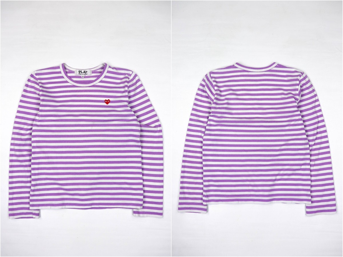 Comme des Garçons AZ-T217 Girls Purple White Striped Long Comme des Garçons AZ-T217 Girls Purple White Striped Long
