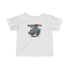 Monsters on Wheels Infant Fine Jersey Tee - Baby T-Shirt, Kids Graphic Top, Cute