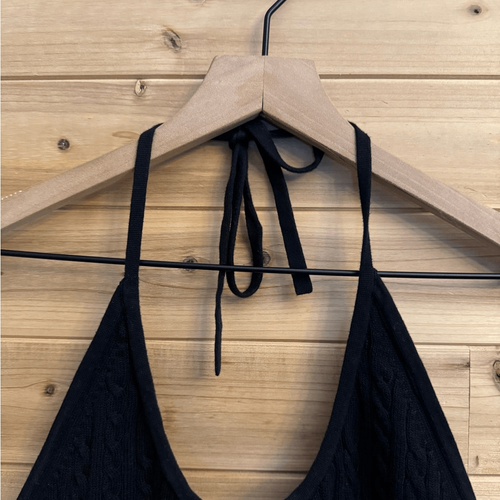 Y2K GAP Size Small Cable Knit Built In Bra Cotton Blend Halter Neckline Top - Picture 8 of 13