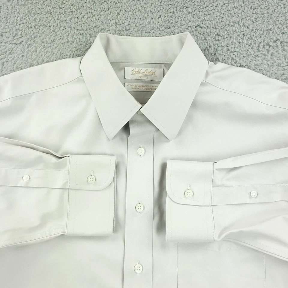 Roundtree & Yorke Shirt Mens 16 1/2 Gray Full Fit Gold Label Business - Image 2 of 4