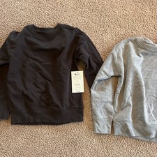 Athletic Works Boys Fleece Top Sweatshirt Small Grey Black Set Of 2