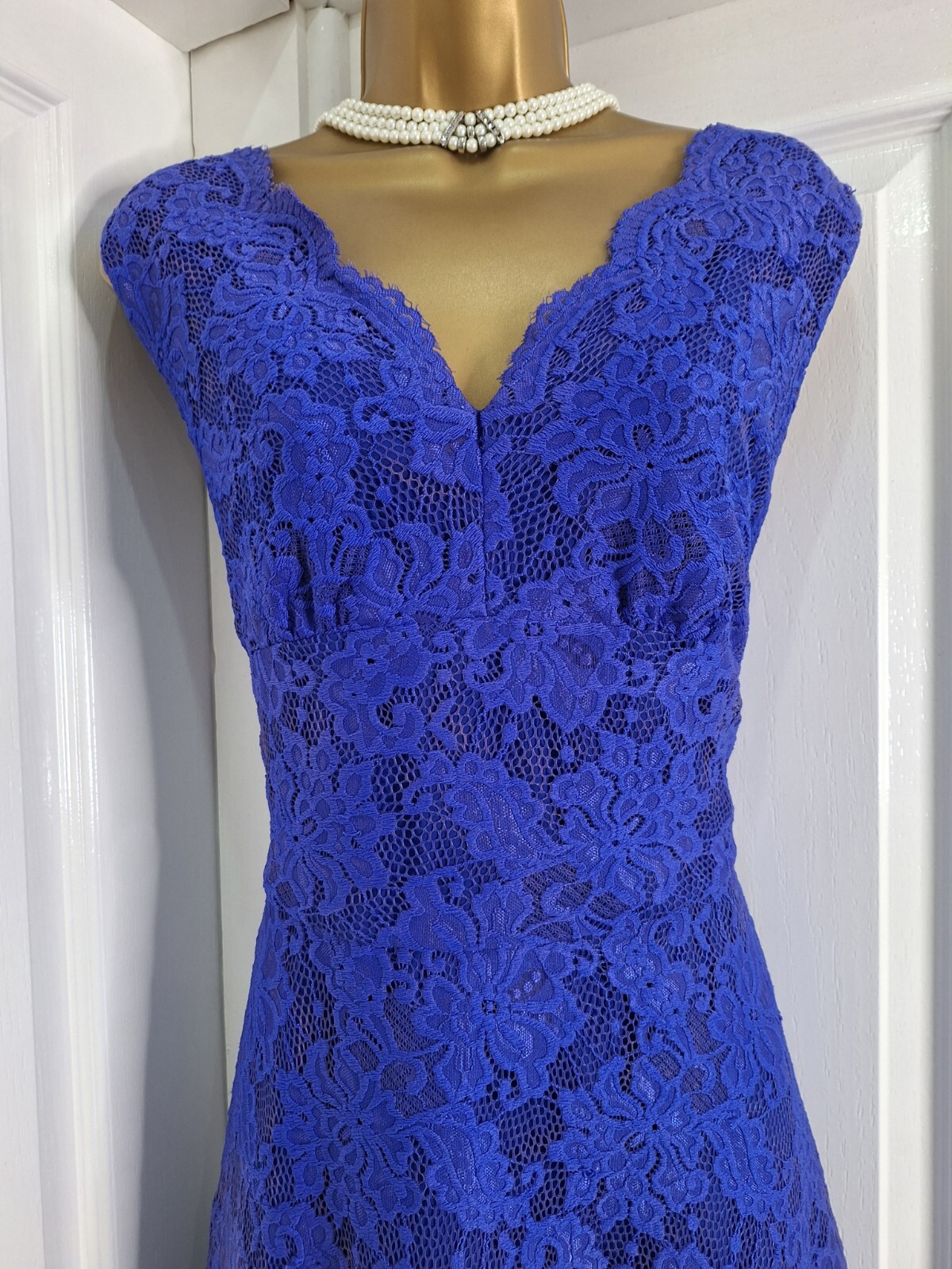 Jolie Moi Cobalt Blue Lace fit & flare dress Size 18 eBay