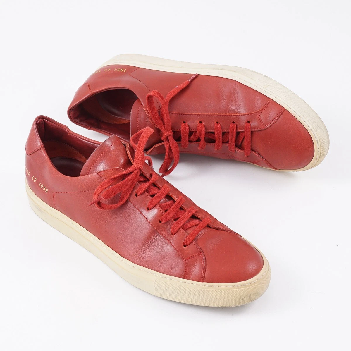 Common Projects Sneakers basse 'Achille in pelle di vitello rosso US 10 (Eu 43)