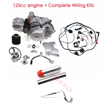 125cc Engine Motor Semi Auto 3 SPEED + REVERSE Electric ATV QUAD GO Kart Buggy