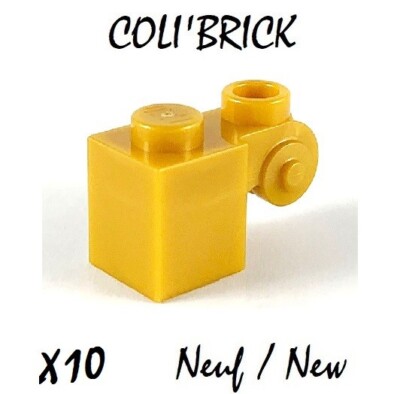 Lego 20310 - 10x Deko Design Steine / Brick Modified 1x1x2 - Gold / Gold - Neu