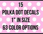 1" Polka Dot Decal Vinyl Stickers Home Outdoor Decor Kids Adult Crafts Colorful
