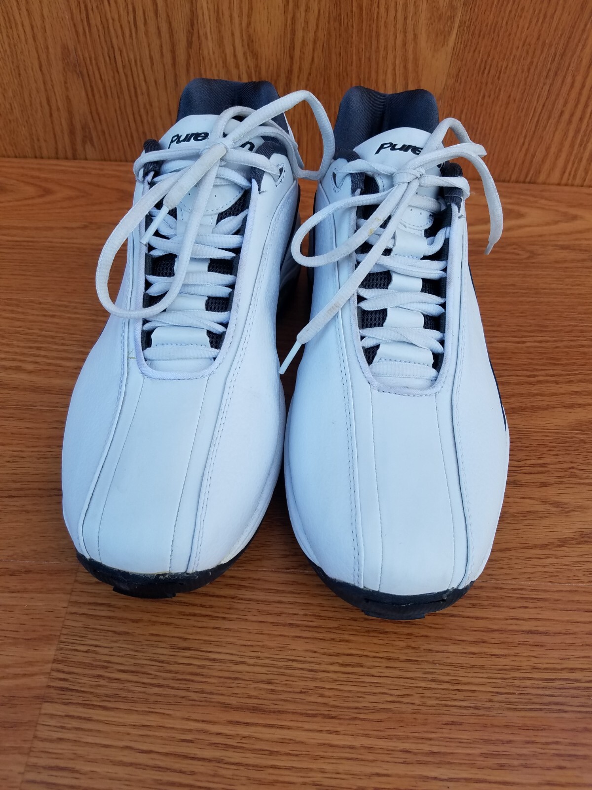 Pure Spin Men's Golf Shoes Size 9 White And Black Leather eBay