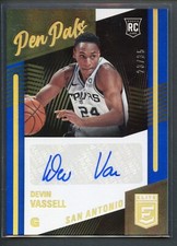 /35 Devin Vassell Rookie 2020-21 Donruss Elite Pen Pals Blue Auto RC #PP-DVS SSP