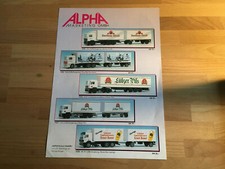 ALPHA H0 1:87 Neuheiten Prospekt Blatt Albedo LKW zweiseitig Leipzig STW Cup