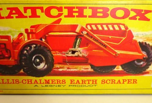 Matchbox K-6A Allis Chalmers Earth Scraper RED plastic wheels near mint / boxed - Picture 11 of 11