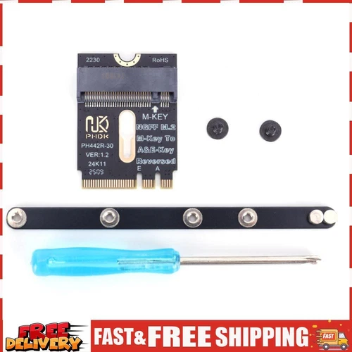 NGFF A+E-Key Male To NVME M-key Female Extension PCI-E 4.0 Adapter with Bracket 