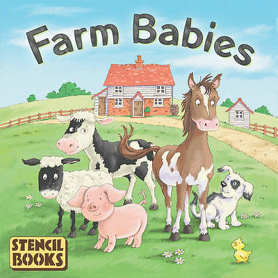 FARM ANIMALS (BABIES) STENCIL STORY BOOK - HB BOOK WITH 15 STENCILS