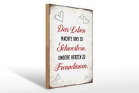 Holzschild Spruch 30X40 Cm Leben Machte Uns Zu Schwestern Deko Schild