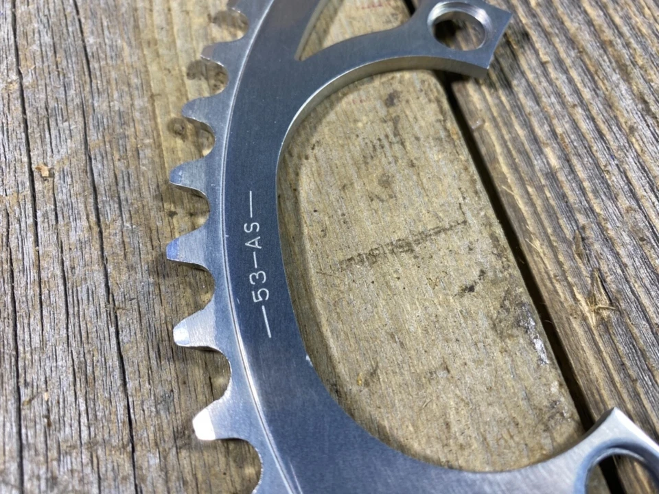 Передняя звездочка CAMPAGNOLO 53AS 53T 135 мм BCD 5 рычагов новая из старых запасов винтажный велосипед - Изображение 3 из 3