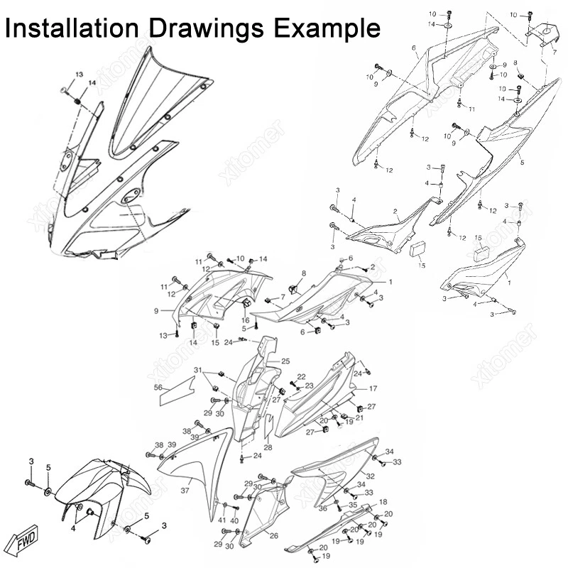 Fit For Aprilia 1995-2003 RS250 Full Fairing Bolt Bolts Bodywork Screws Nut Kit - Image 4 of 4