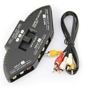 Av Audio Video Signal Switcher 3-Way Audio Video AV RCA Switch Splitter