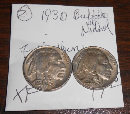 1930 BUFFALO NICKEL - FULL HORN - EXTRA FINE - LOT OF 2