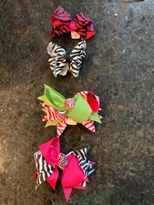 Girls Hair Bows Clip - 4 "Wild Child" patterns