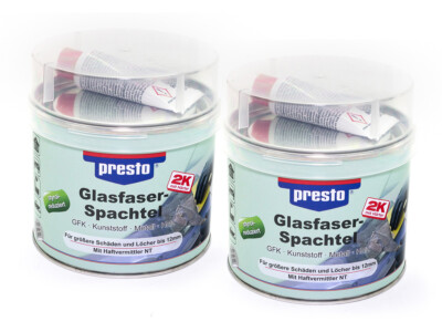Presto 2K Glasfaserspachtel 2000 g grau-grün Holz Beton Styrol Reduziert
