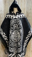 Mexican Double Sided PONCHO Aztec Calendar Poncho Mexicano Calendario Azteca
