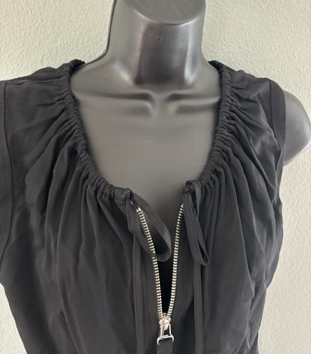 LOT of 2! Blouses Helmut Lang Black Sleeveless & Claudia Richard Floral Medium - Picture 9 of 20