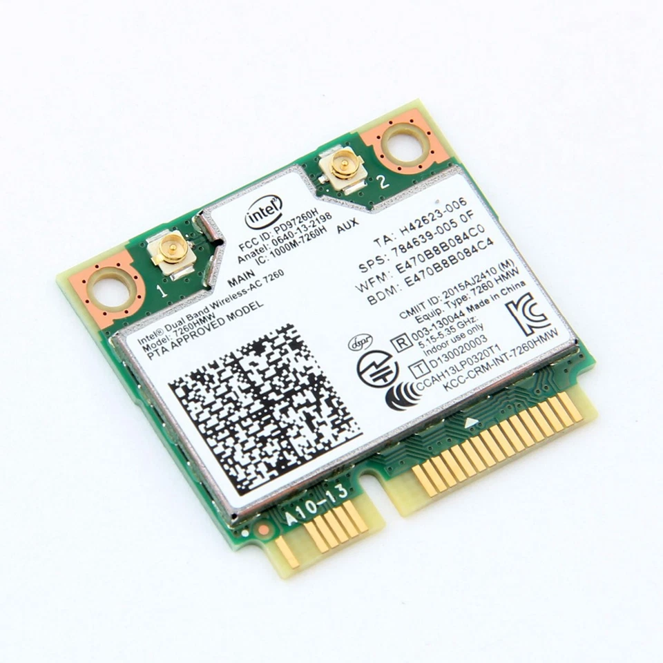 AU Dual Band Wireless Intel 7260HMW WiFi Card 2.4G/5Ghz 802.11AC MINI PCI-E 2x2 - Image 4 of 4