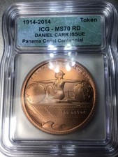 1914-2014🔥Perfect MS70🔥Pop-1🔥Panama Canal Centennial Medal Daniel Carr-Copper