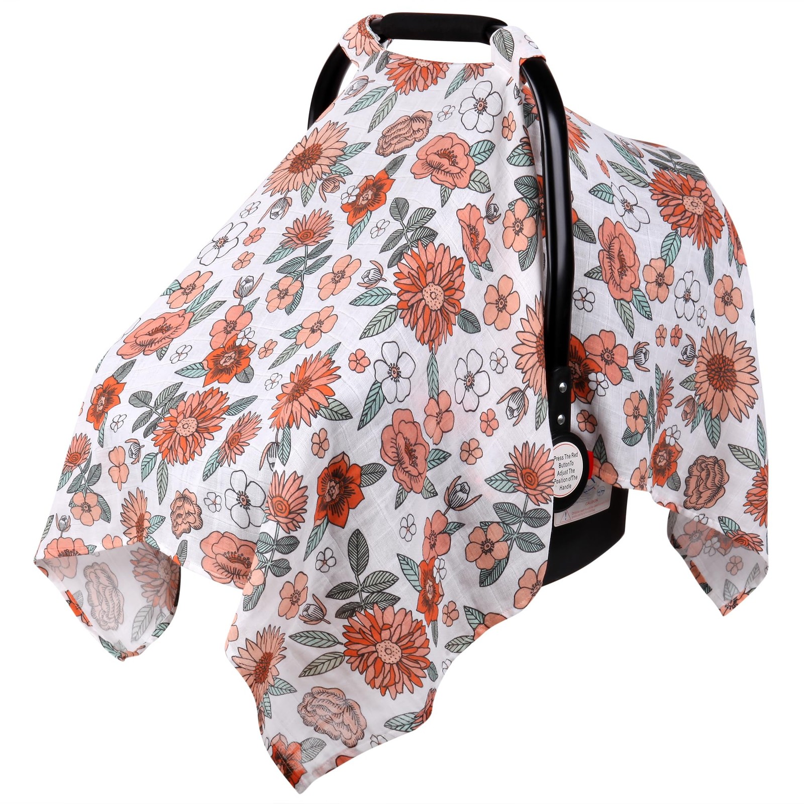 Car Seat Cover, Muslin Cotton Infant Car Seat Canopy, Breath