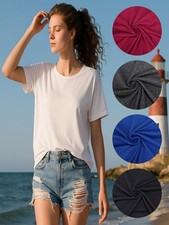 Women's Short Sleeve 6.34 oz Crew Neck Solid color T-Shirt S-XXXL