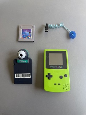 Nintendo Game Boy Color Kiwi Green Console Bundle | GBC Retro Gaming Lot Tested