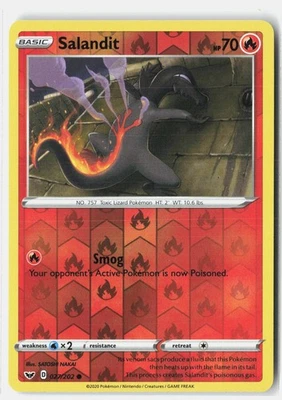 Salandit Common Reverse Holo SWSH01: Sword & Shield Base Set 027/202 NM - Image 1 of 2