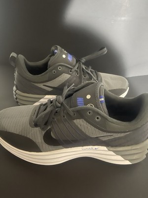 Nike Lunar Gray Black Blue Men's Mesh Low-Top Lace-Up Rubber Sole Sneaker