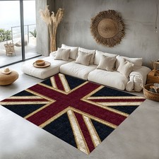 Union Jack Area Rug UK Flag Carpet Red Blue G...