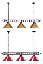 150cm Pool Snooker Hanging Table Lights - 3 Metal Shades