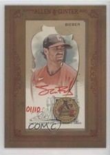 2023 Topps Allen & Ginter Framed Mini Red Ink 1/10 Shane Bieber #MA-SB Auto 06bg