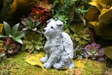 Border Collie Angel Dog Statue - Solid Concrete Memorial Collie 4.75" x 4"
