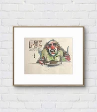 Faris Art: Pie: 10x14 Bristol Paper Unique Neo-Expressionism