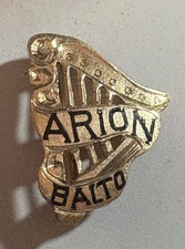 Arion Baltimore Singing Society Founded 1850 Immigrants German American Pin Gold