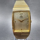 Seiko Watch Men 24mm Champagne Dial Gold Tone Rectangle 8Y21-5040 New Battery